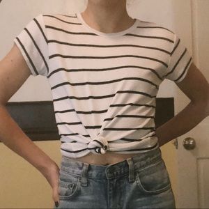 BRANDY MELVILLE striped black and white tee!